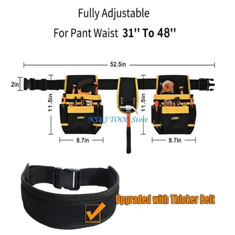 Paquete herramientas tela Oxford gruesa multifuncional L8RC, paquete reparación electricista