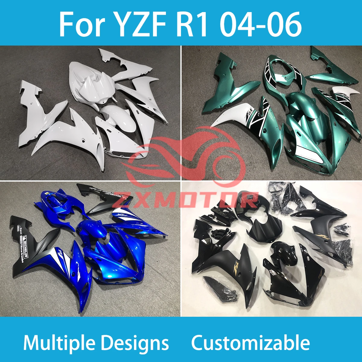 

YZF R 1 2004 2005 2006 Rebuil Fairings for Yamaha YZF R1 04 05 06 Free Custom Cowling Injection Kit Motorcycle Fairing