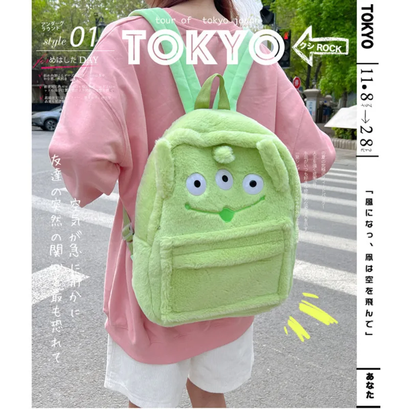 Mochila de desenhos animados de grande capacidade para meninas Bolsas de ombro duplas para criança Bolsa de pelúcia fofa para estudante universitário Bolsa de compras Kawaii para mulheres