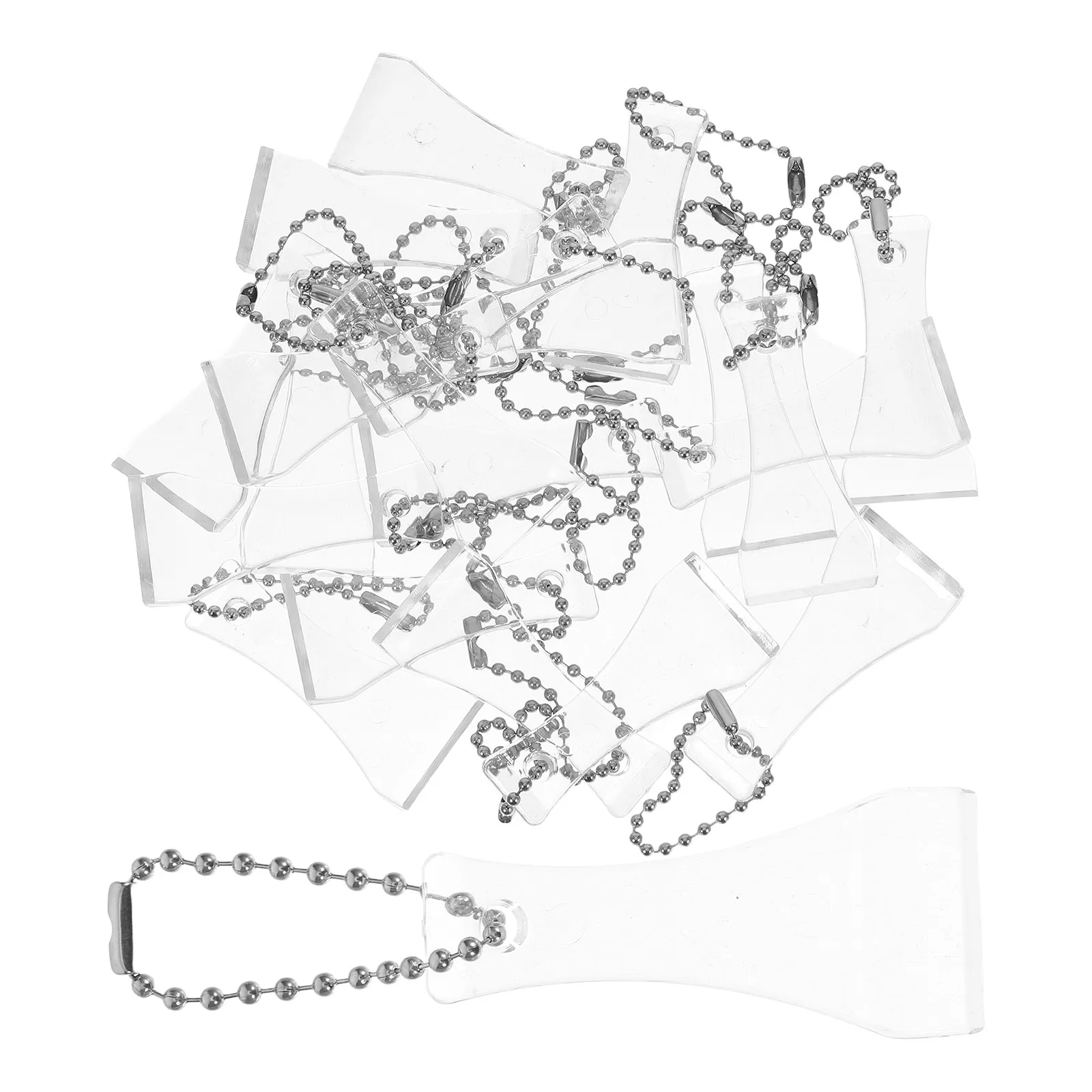 

20 шт. Портативные пластиковые скребки для лотерейных билетов в форме лопатки, брелоки-скребки для скретч-карт