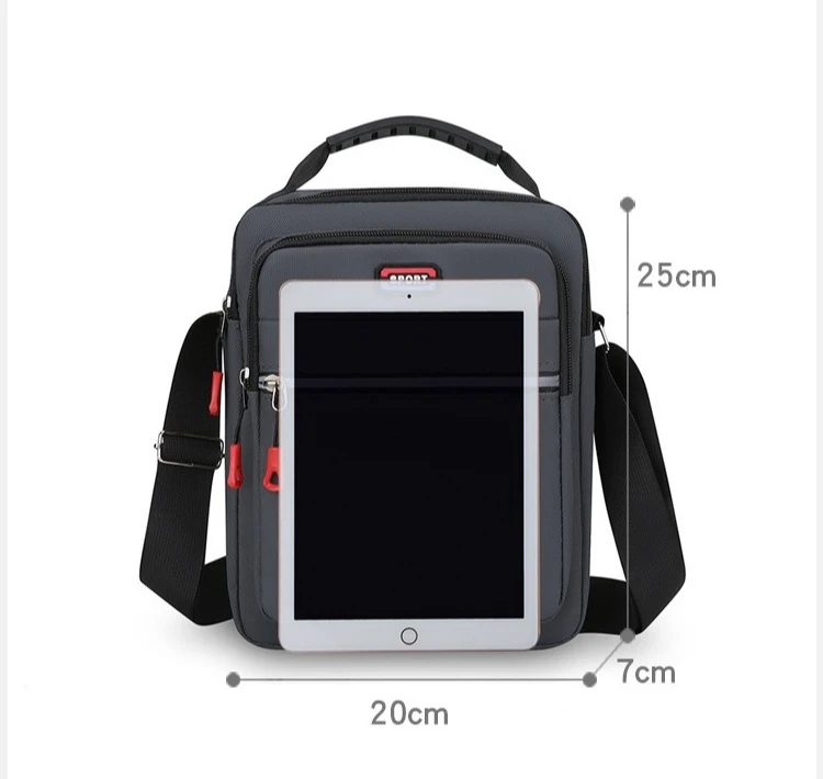 Neue Herren-Umhängetasche, schlichte Schultertasche, lässige, geräumige Tasche für den täglichen Gebrauch, atmungsaktive Reisetasche für Herren. – Detail 2