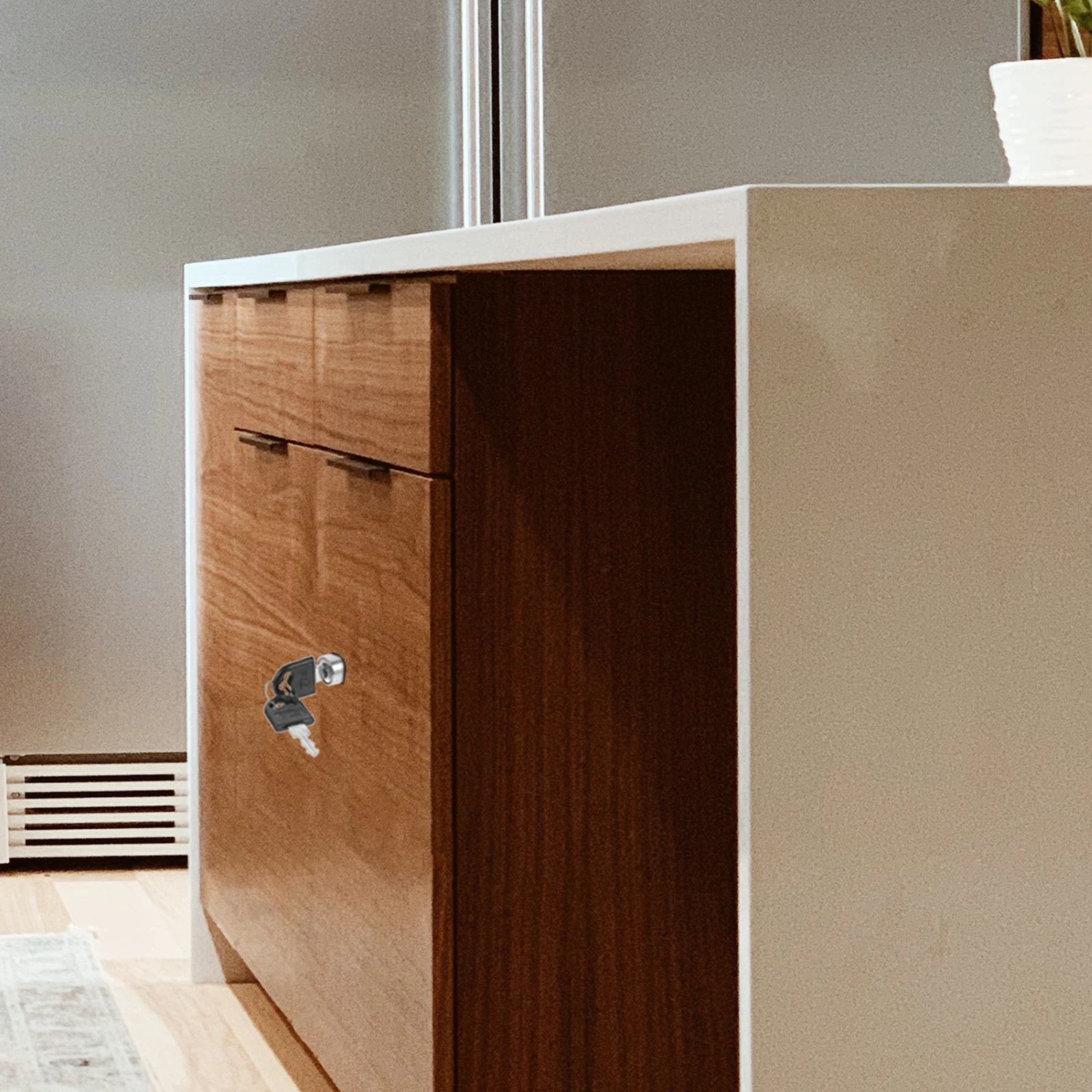 

Cabinet Lock with Key Stainless Steel Heavy Duty Security for Drawers Cupboards Electric Boxes File Cabinets Showcase Safety