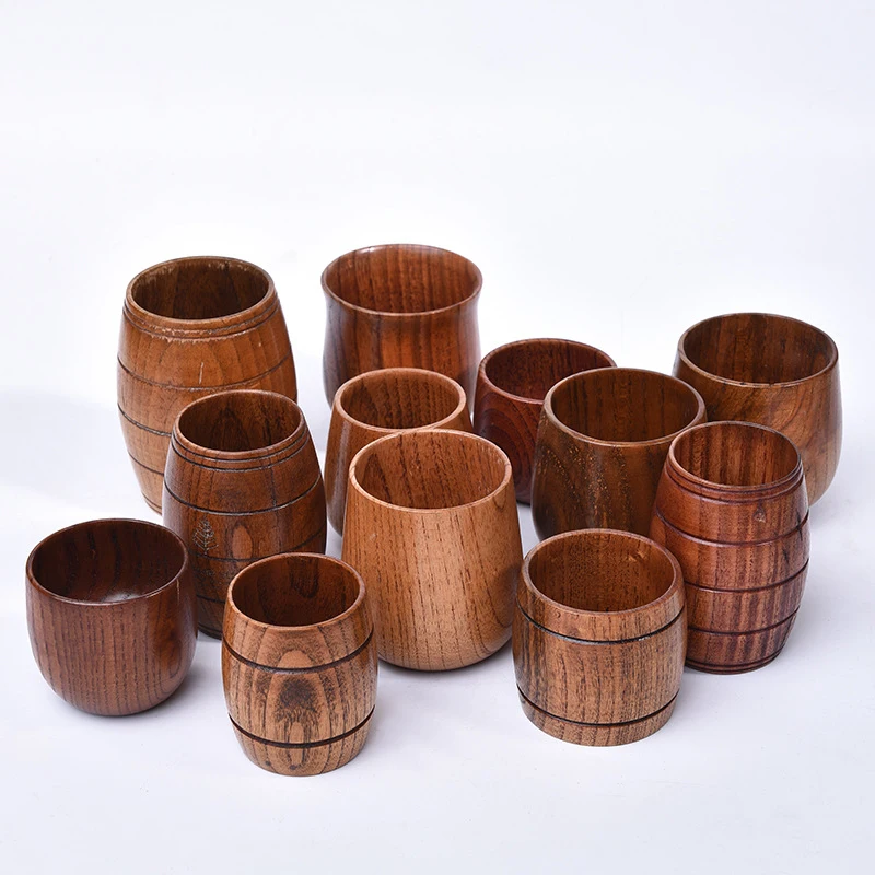 Tazze di pancia grande in legno tazze di legno di abete naturale fatte a mano birra tè caffè latte tazza di acqua cucina Bar Party Drinkware Cup