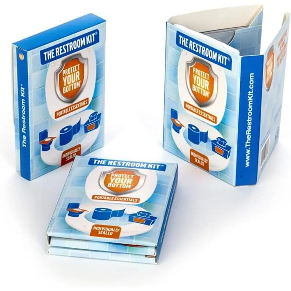 

3-Pack Disposable Oversized Toilet Seat Covers, 3-Ply Toilet Paper, & Hand & Tush Wipes