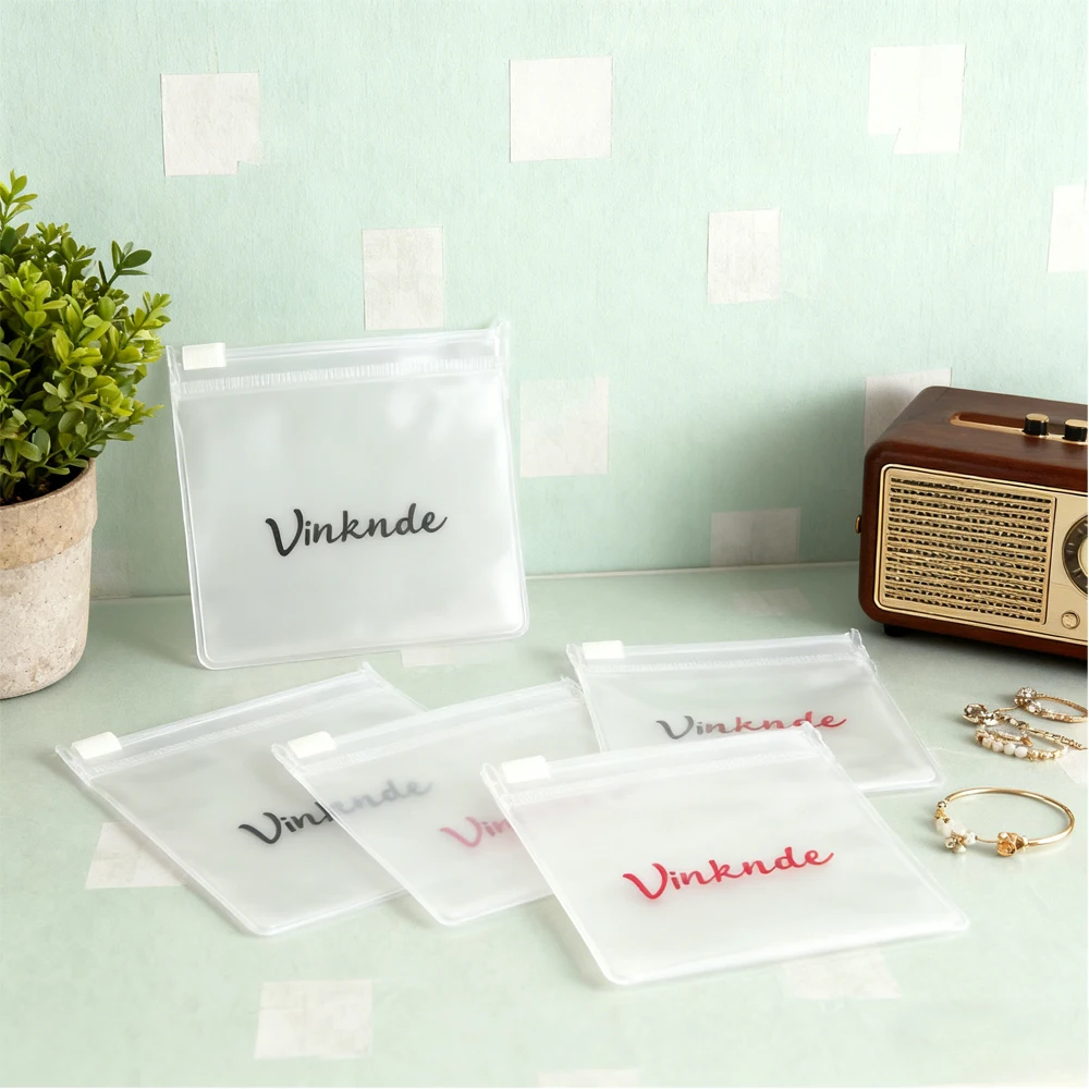 

Органайзер с логотипом на заказ, полипропиленовая сумка из ПВХ, прозрачная матовая сумка для ювелирных изделий, серьги, браслет, подвеска, косметическая упаковка, подарочные сумки на молнии