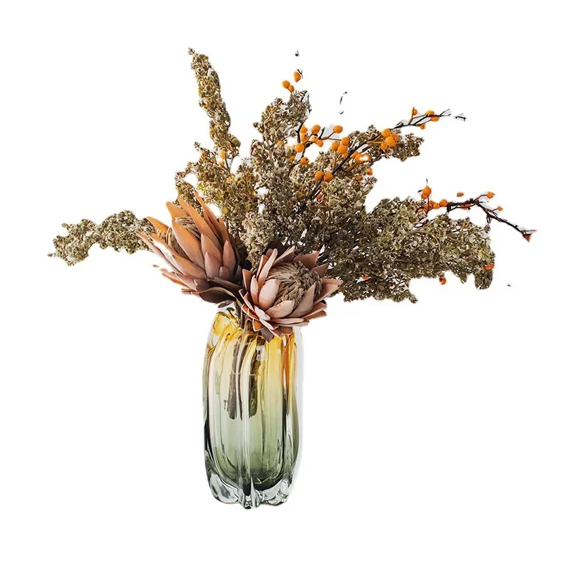 

Modern light luxury, star fruit vase amber gradually change glazed art vase, living room coffee table