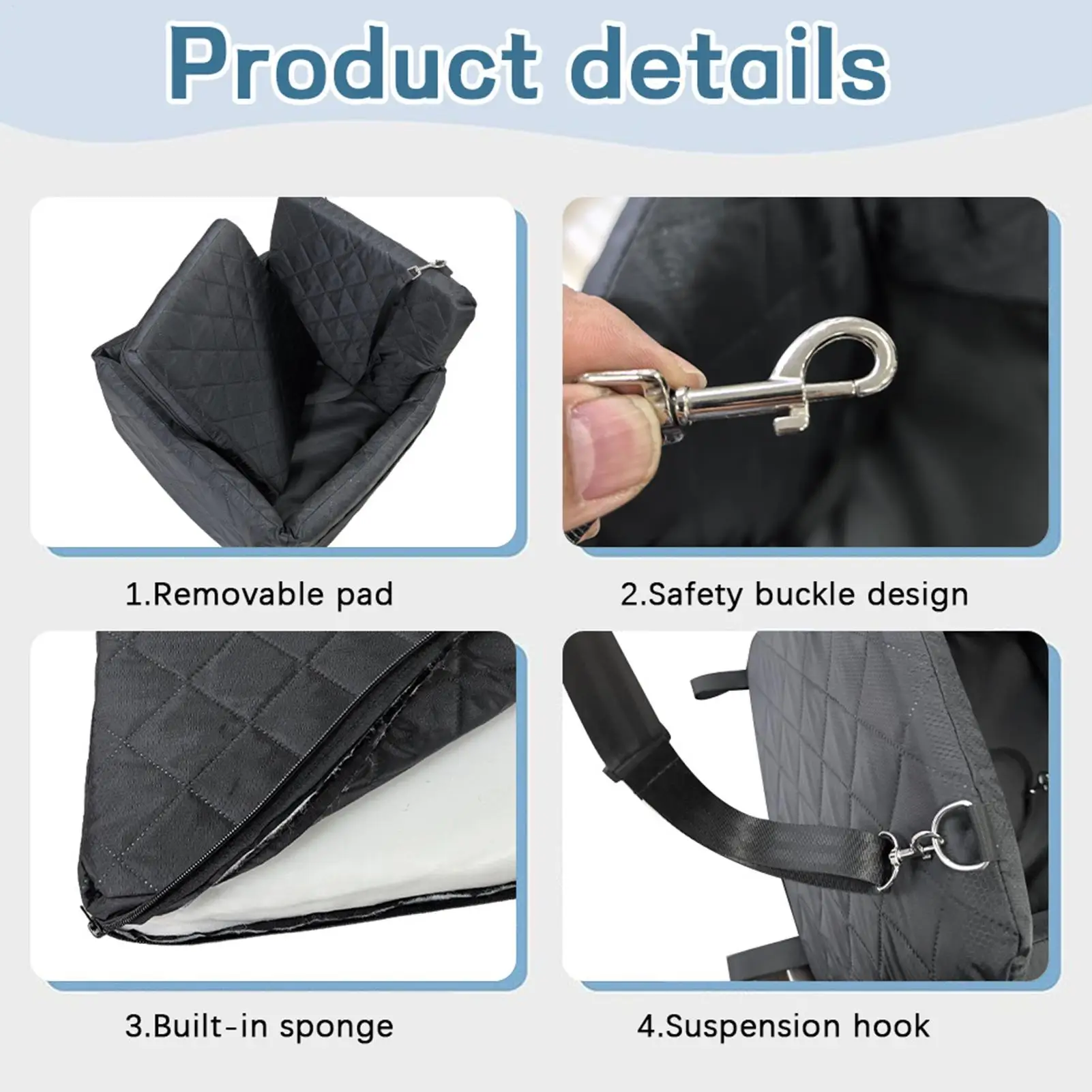 

Автокресло для щенка, гамак, ремень безопасности, съемный чехол, сиденье-переноска для кошек для собак, котят, маленьких, больших пород, путешествий, дорожных поездок