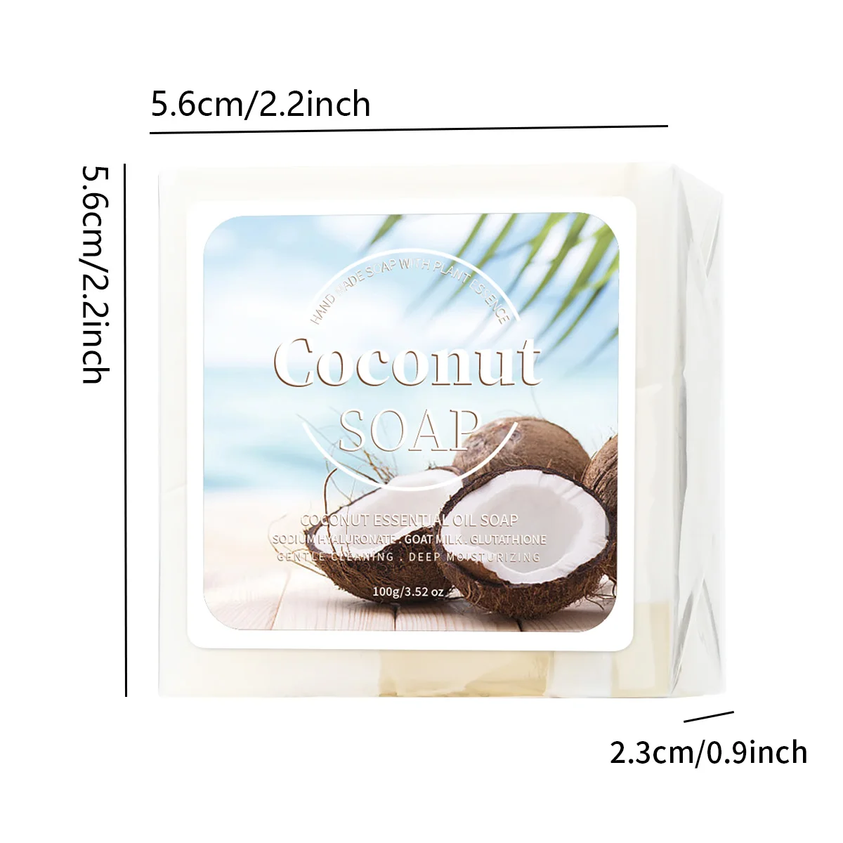 100 جرام B+ حليب جوز الهند مستخلص نباتي نقي عضوي صابون مصنوع يدويًا علاج الوجه حب الشباب صابون حليب الماعز #6