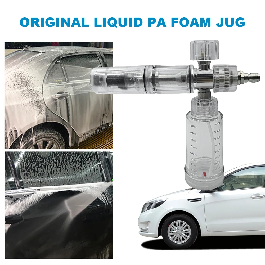 100ml Soap Foam Spray Bottle Adjustable 4500PSI Water Foam Pot with 1/4 Inch Quick Connector Foam Spray Pot Car Wash Accessories