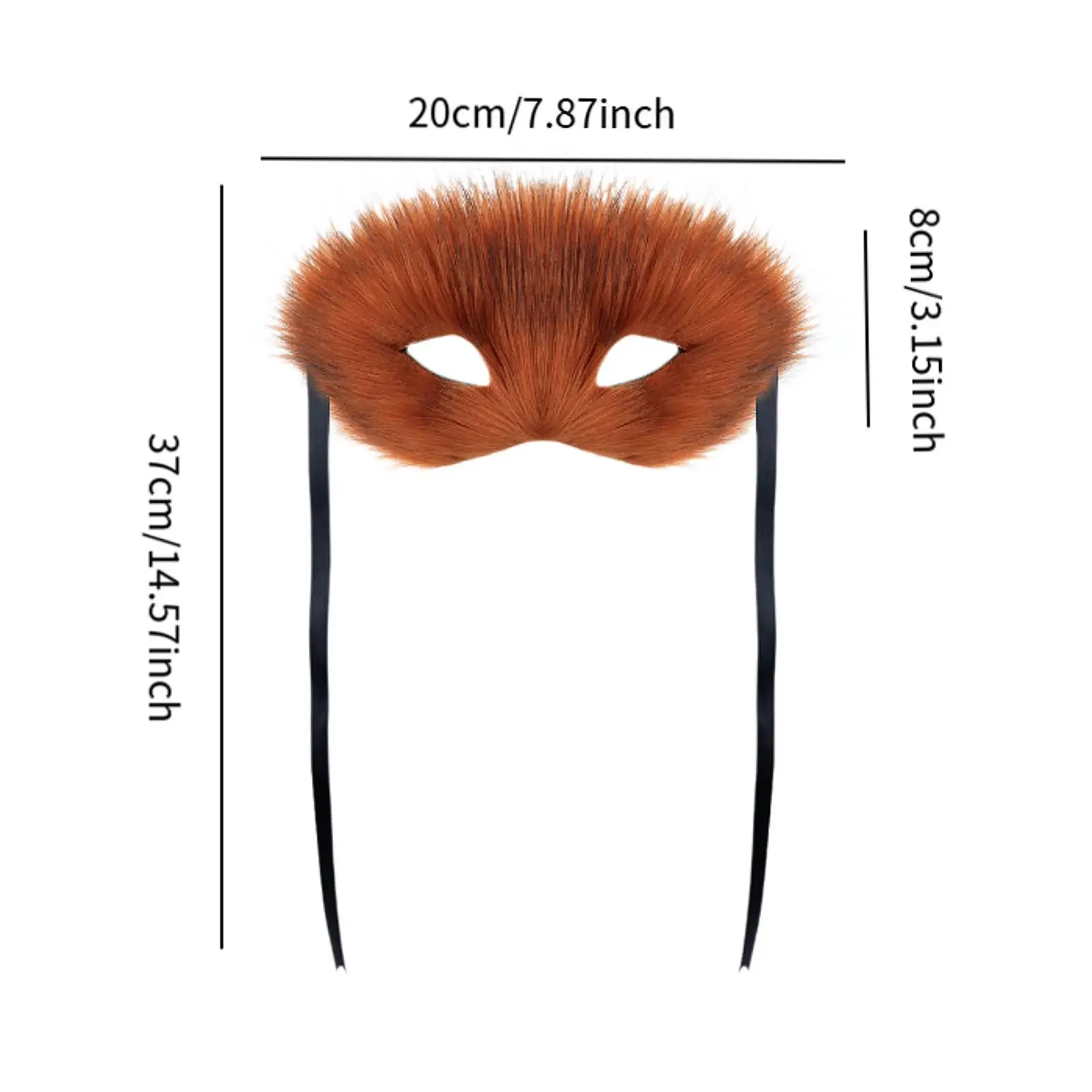 Fur Fox Face Mask Props Face Mask for Fancy Dress Medieval Stage Performance Men