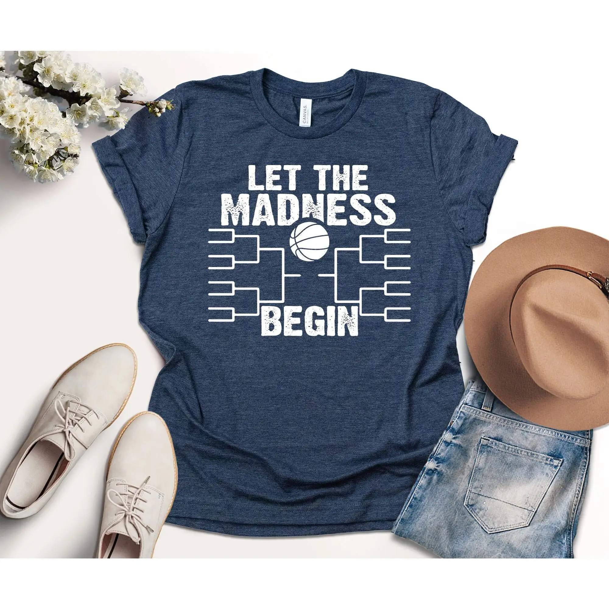 March Basketball Tournament T Shirt Cute Bracket Let The Madness Begin Season Life