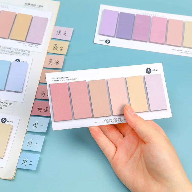 120 Sheets/pack Colorful Sticky Notes Memo Pad Label Note Color Gradient Bookmarks Notepad School Office Stationery Supplies