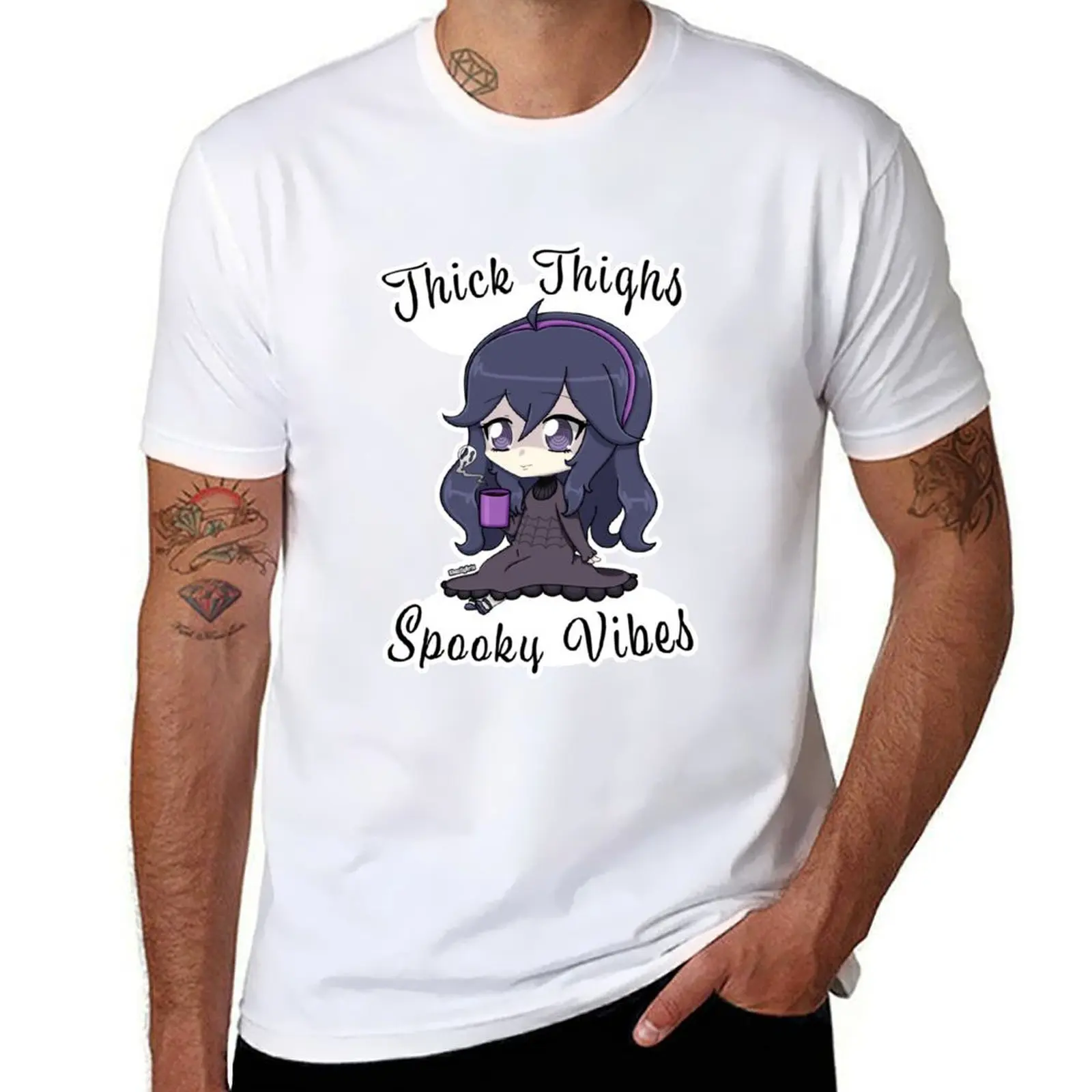 

Hex Maniac Thick Thighs Spooky Vibes T-Shirt man t shirts high quality luxury brand t shirt for man 100 percent cotton T-Shirt