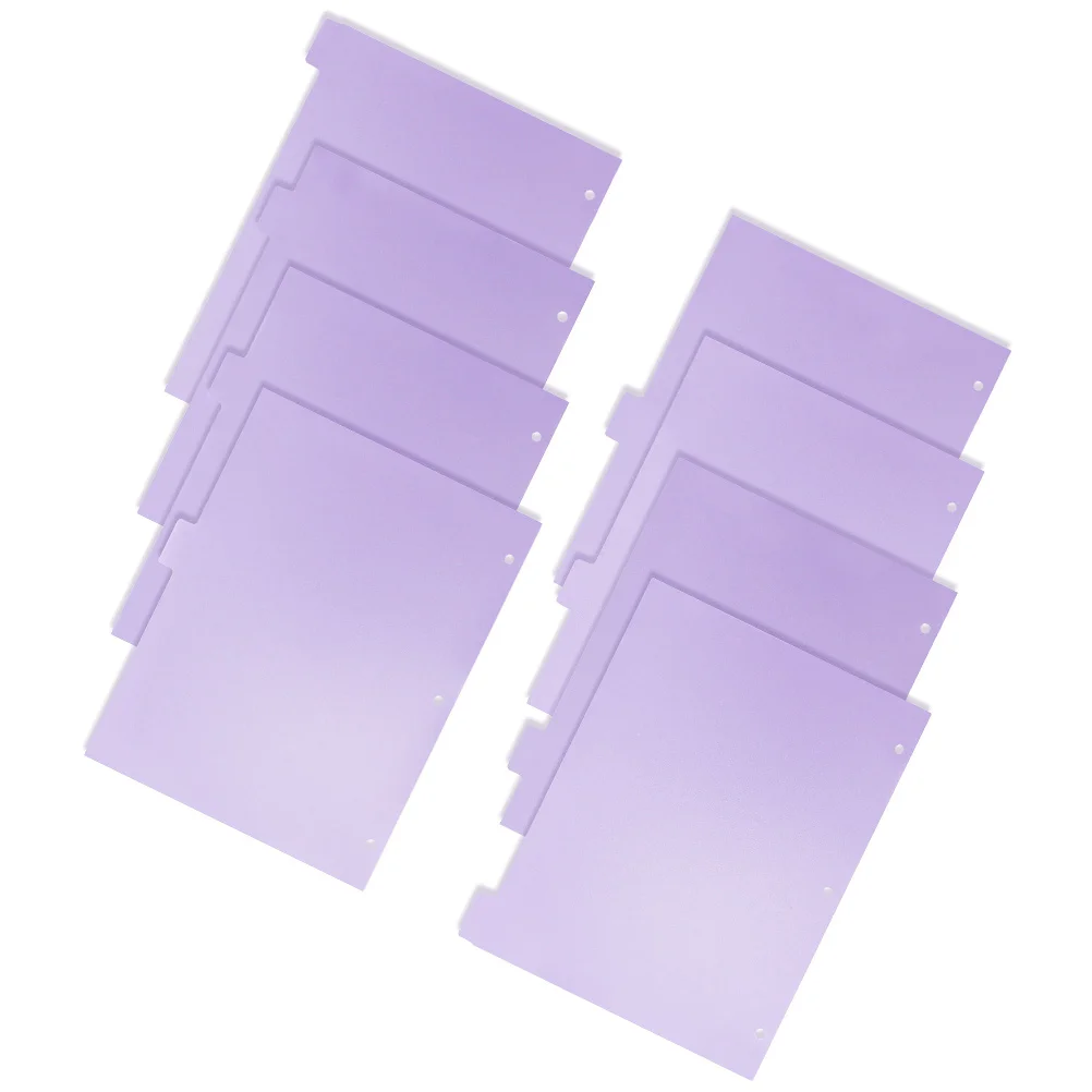 

8 Pcs Blank Lilac Dividing Page Binder Colored Pp Inserts Notebook Tab Dividers