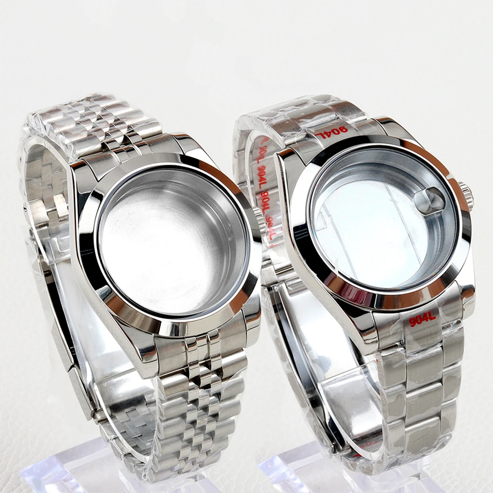 

Silver 36mm/39mm Watch Case 20mm Strap Oyster/Jubilee Strap Stainless Steel Bracelet for Datejust NH35 NH36 Movement 28.5mm Dial
