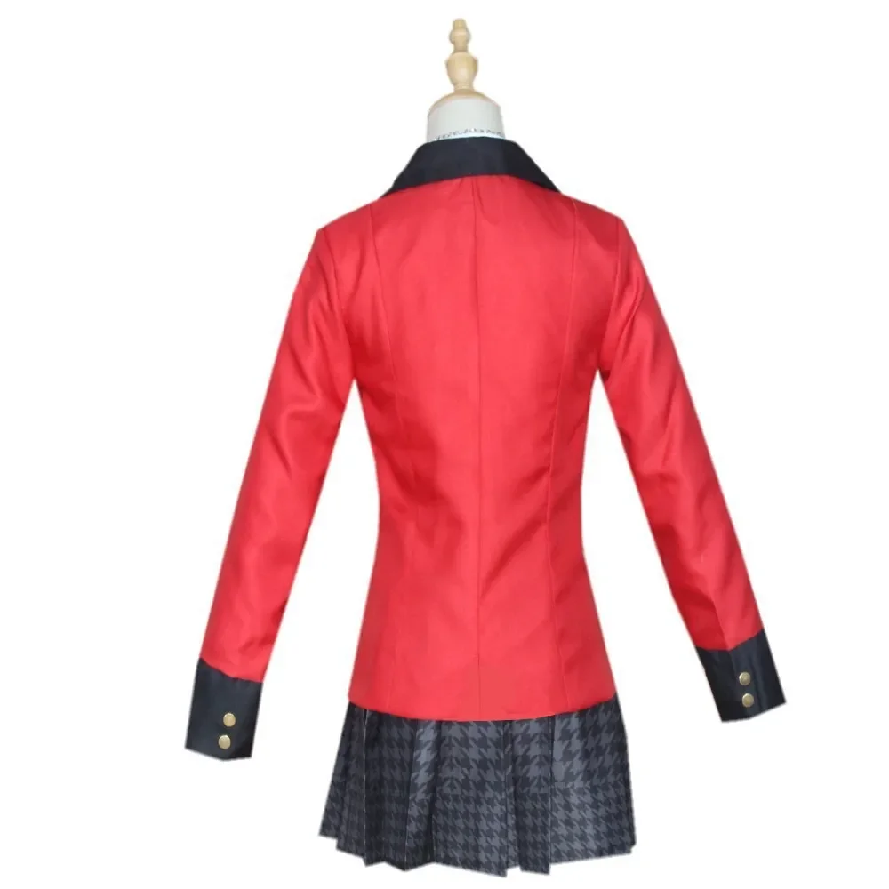 Kakegurui Cosplay Traje e Perucas para Mulheres, Jogador Compulsivo, Uniforme Yumeko Jabami, Festa de Halloween, Fantasia de Carnaval