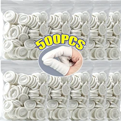 White Latex Finger Cots Dust-Free with Anti-Static Fingertip Protector Gloves Nail Art Tool Natural Rubber for Sensitive Skin