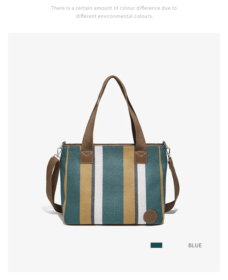 FOXER Stoff-Umhängetasche für Damen, lässige Handtasche mit großem Fassungsvermögen, modische, leichte Einkaufstasche, Geldbörse – Detail 14