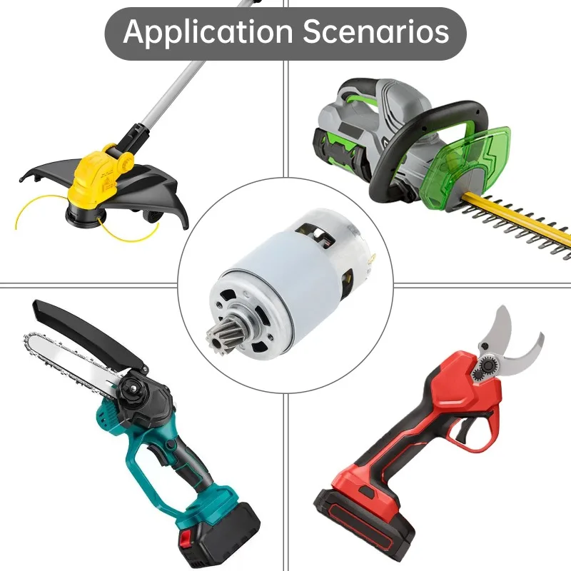 

Suitable for replacing the RS 775 motor of lawn mower, 21V 19500RPM 10 tooth helical gear high torque motor