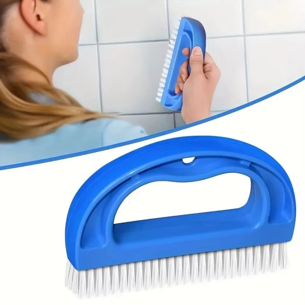 Durable D Shaped Car Cleaning Brush Curved Handle Cleaning Tool Scrubber Brush Fine Bristle Car Carpet Brush Car Floor Mats