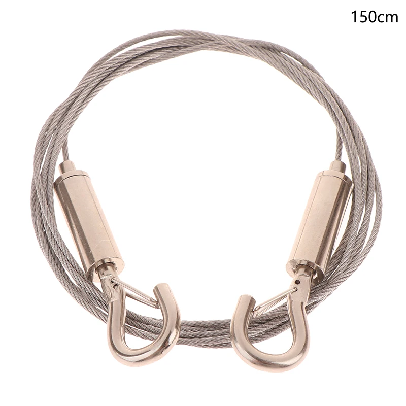 50-200CM Stainless Steel Lock Buckle Wire Rope Adjustable Automatic Wire Rope With Double-headed Spring Hook Hanging Wire Rope
