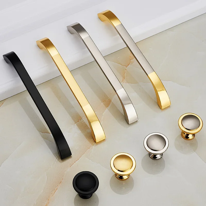 Modern and minimalist stainless steel brushed cabinet door handles, European style cabinet drawers, wardrobe door handles,
