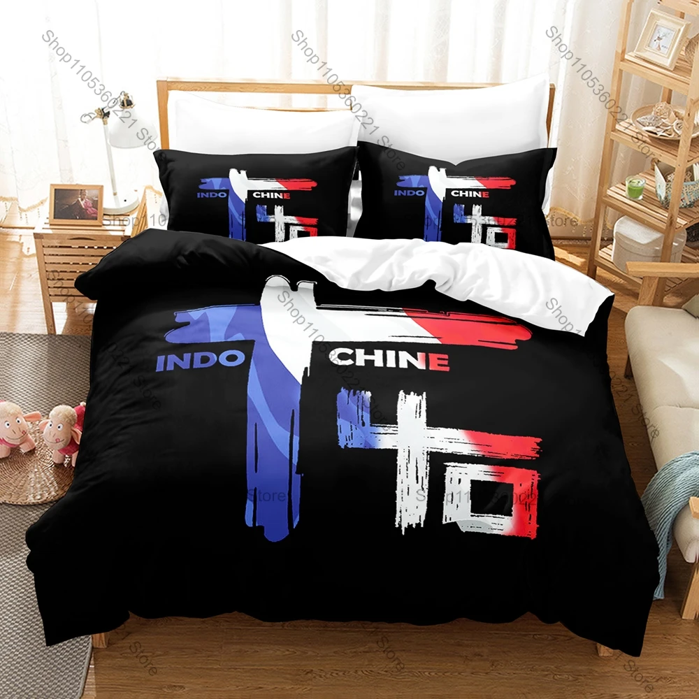 Personality Indochine Music Band Bedding Set Soft Microfiber New Duvet Cover Pillowcase Bed Set Home Textile for Rock Music Love