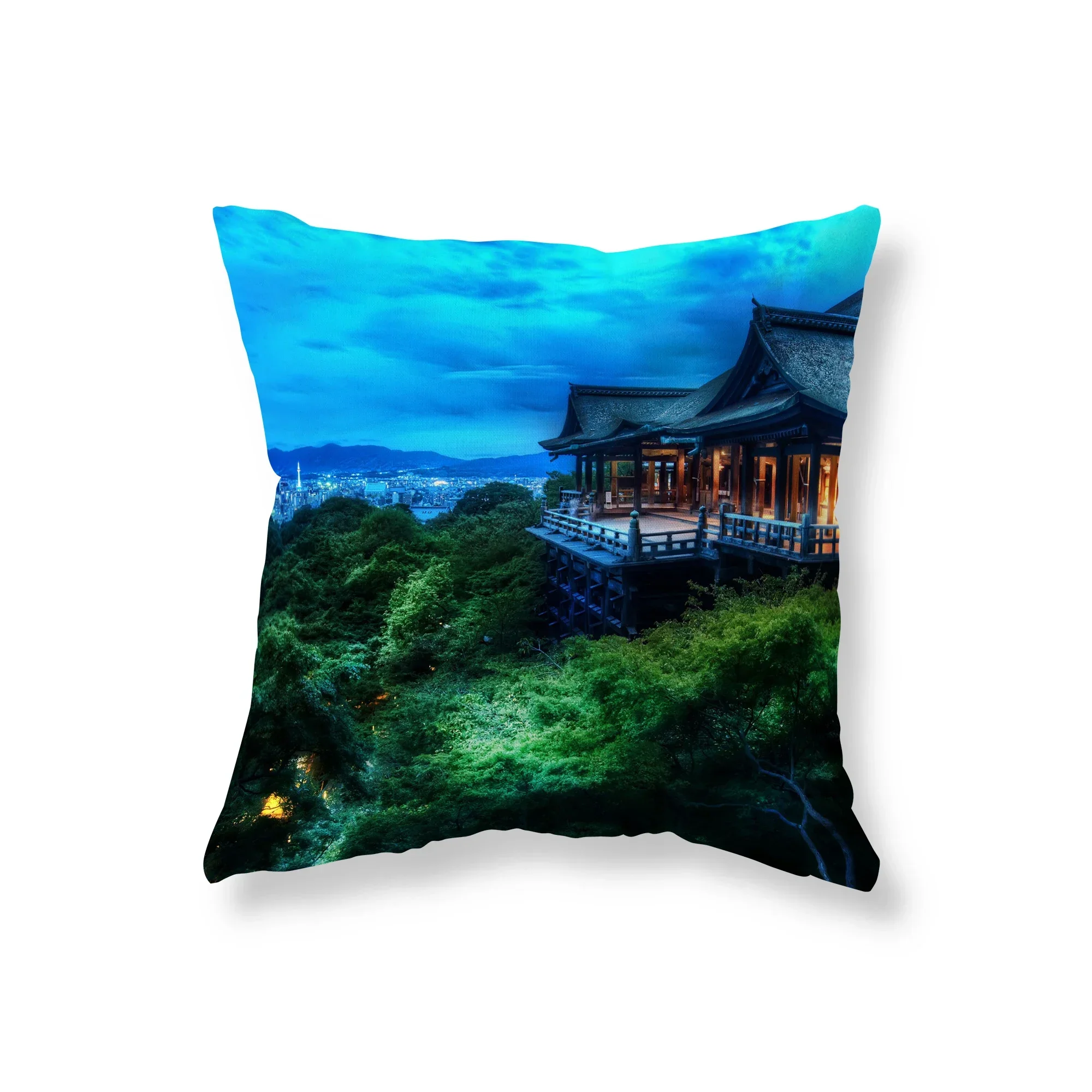 Garden  View Throw Pillow Cover Sofa Car Decoration Room Bedside   Chair Cushion  Home