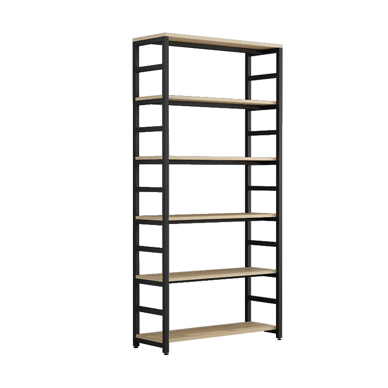 

HXL Bookshelf Floor Steel Wood Multi-Layer Article Storage Shelf Simple Combined Bookcase Office Shelf