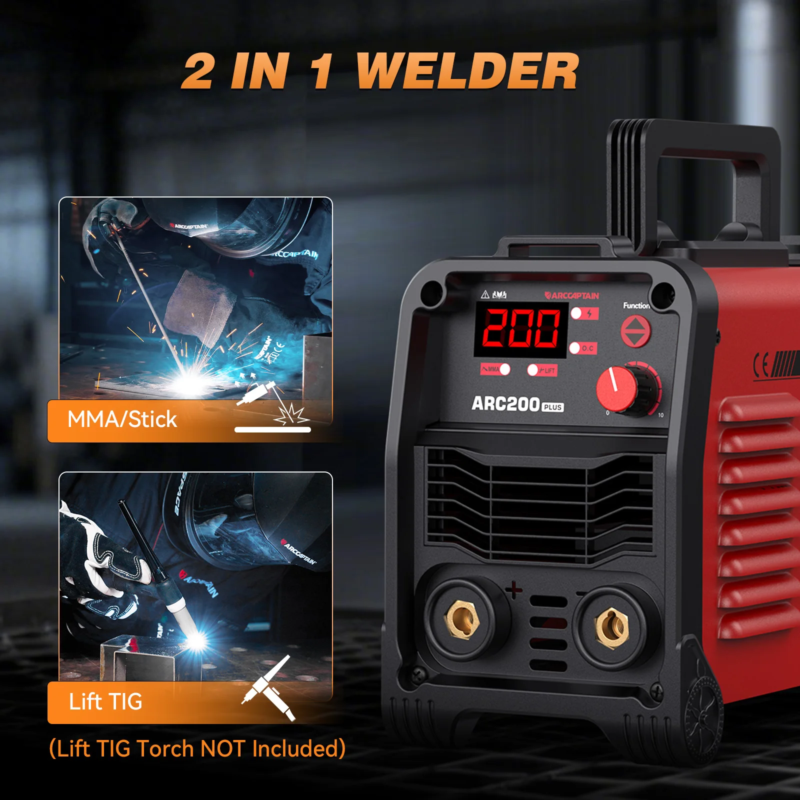 Bild 4: ARCCAPTAIN Schweißgerät 2-in-1 ARC MMA LIFT TIG MINI IGBT Inverter Tragbares Schweißgerät für Heimwerker 230V 200A