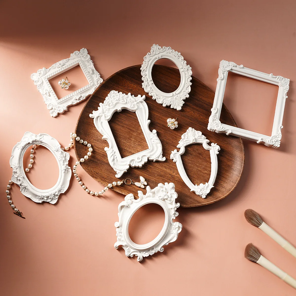 1PC, European-style Resin Material White Prop Photo Frame Decoration, Suitable for Photography Shooting Props