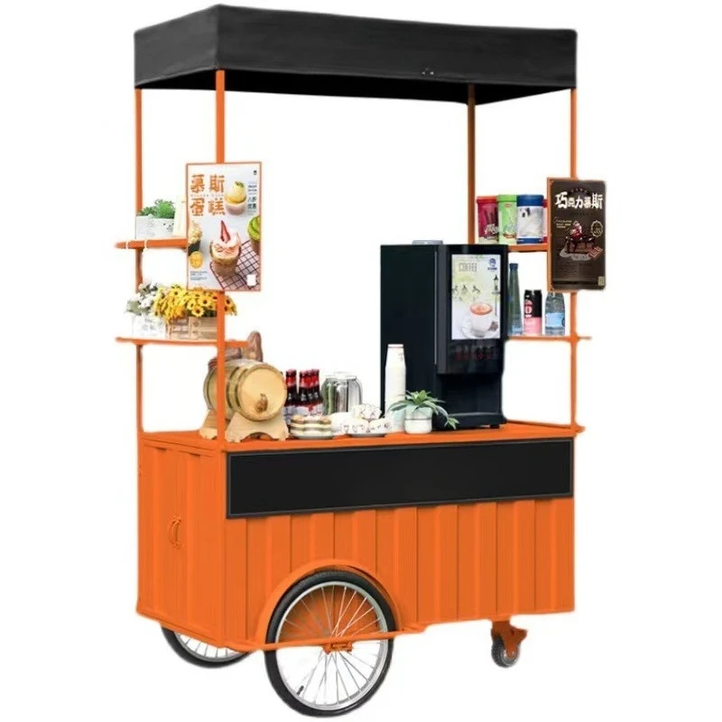 Outdoor Snacks Stall Car Display Rack Mobile Stall Cart Market