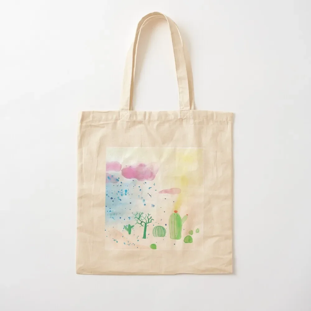 

Watercolor rain and cacti Tote Bag custom bags the tote bag Tote Bag