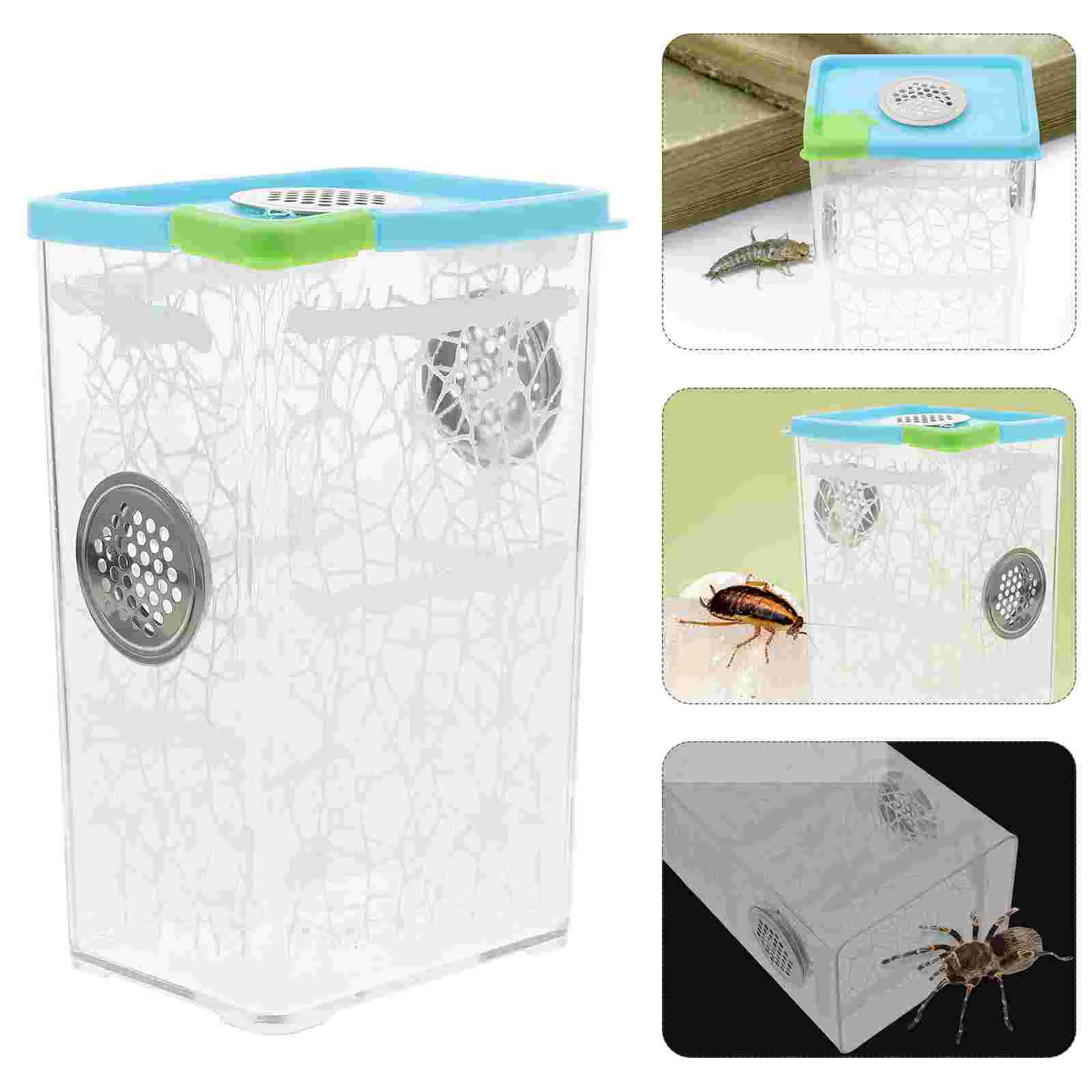 Jumping Spider Enclosure for Office Home replacement Reptile Feeding Box Micro Transparent Habitat supply for Small Reptile