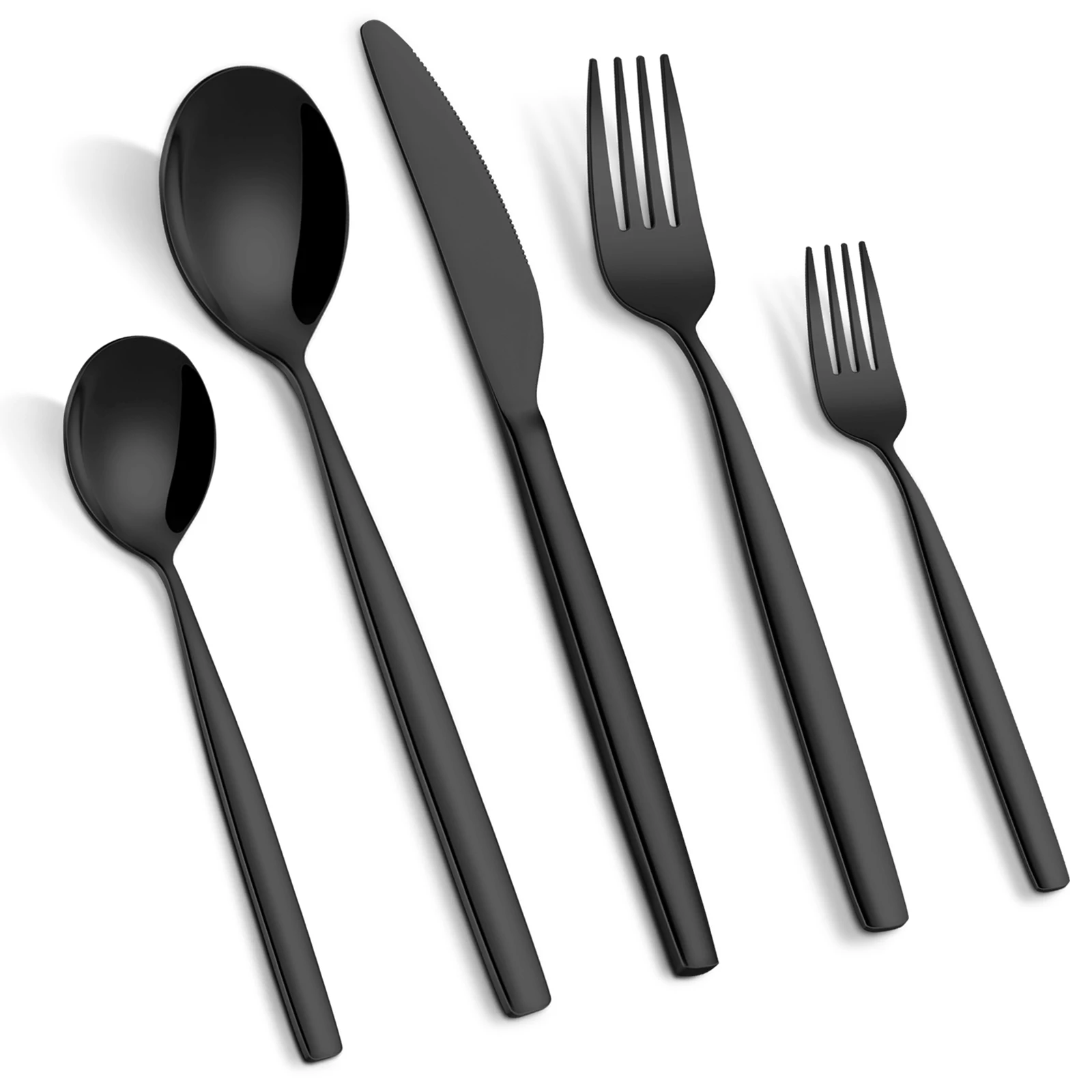 30-teiliges Besteckset aus Edelstahl für 6 Personen – modernes, spiegelpoliertes Besteck, spülmaschinenfest – komplettes Besteckset mit Gabeln, Messern und Löffeln.