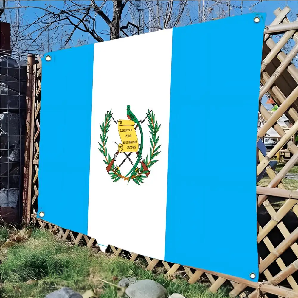 Guatemala Mayan Ruins Flags Edgeless four-ring hanging decor indoor outdoor compatible easy for hanging display