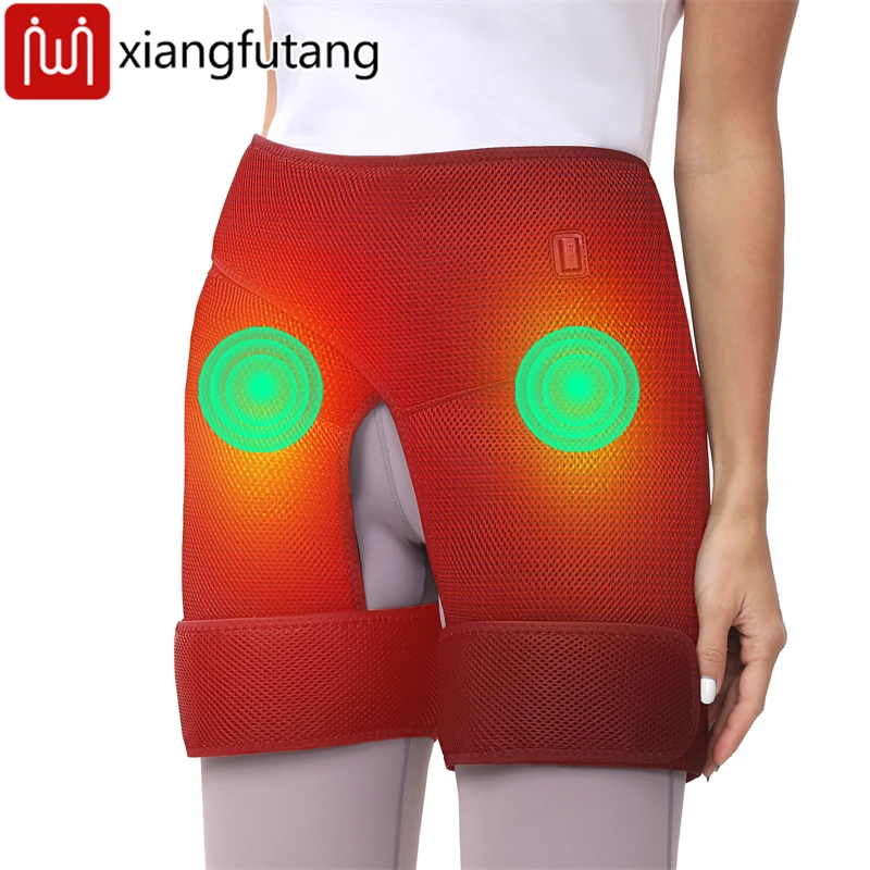 

Heated Dual Hip Support Pad Hip Vibration Massager Relieves Thigh Waist Thigh Heated Wrap for Hip/Sciatica Pain Relief