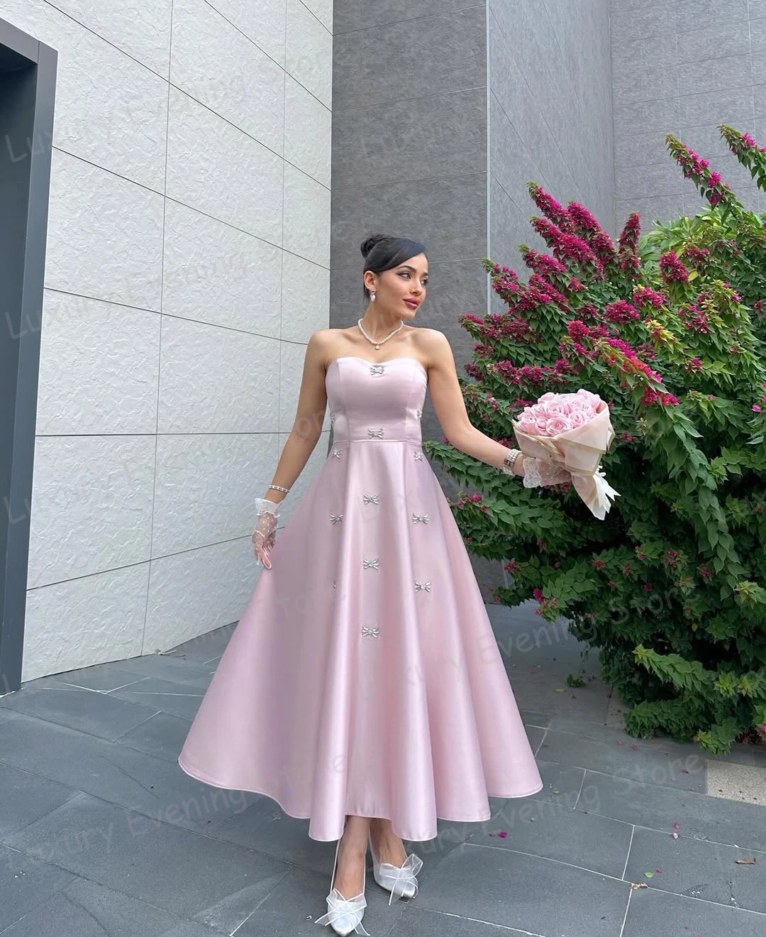 Simple Evening Dresses Sexy Woman's A Line Tea-Length Beads Sleeveless Prom Gowns Fashion Vestidos De Novia Customized 2026 Gala