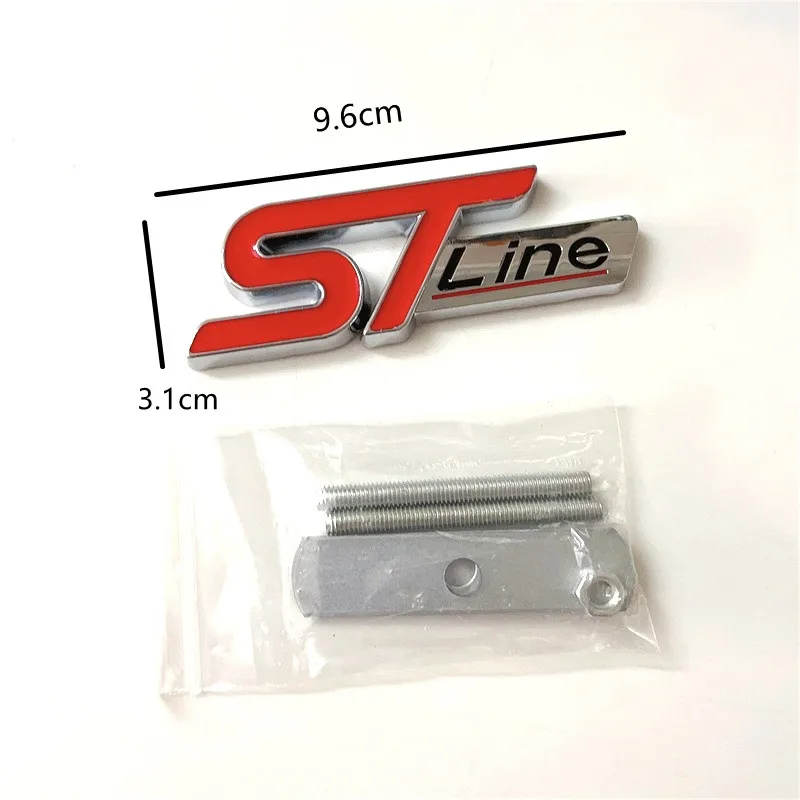 3D Metal ST Line Logo Car Front Grill Emblem Sticker Trunk Badge For Ford Kuga MK3 MK4 S Max Focus Puma Fiesta Accessories - view 2