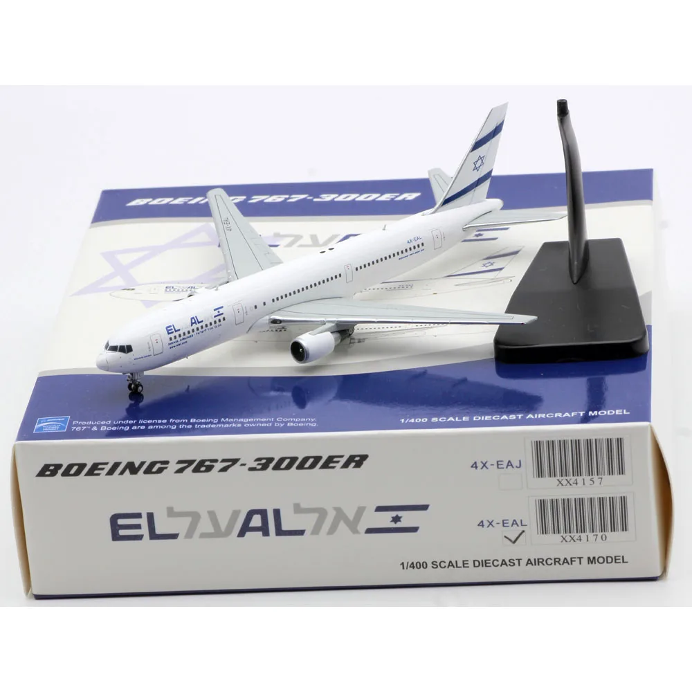 XX4170 Alloy Collectible airplane Gift JC Wings 1:400 EL AL Airlines Boeing B767-300ER Diecast Aircraft Model 4X-EAL With Stand