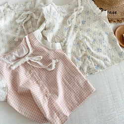 2024 Summer New Tank Top Princess Style Summer Children's and Girls Korean Edition Versatile Countryside Lace Sleeveless Vest
