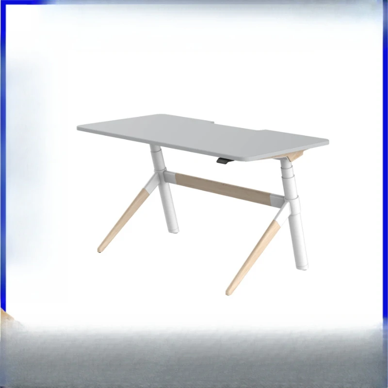 Oblique leg electric lifting table three-leg double motor fashionable round tube electric table