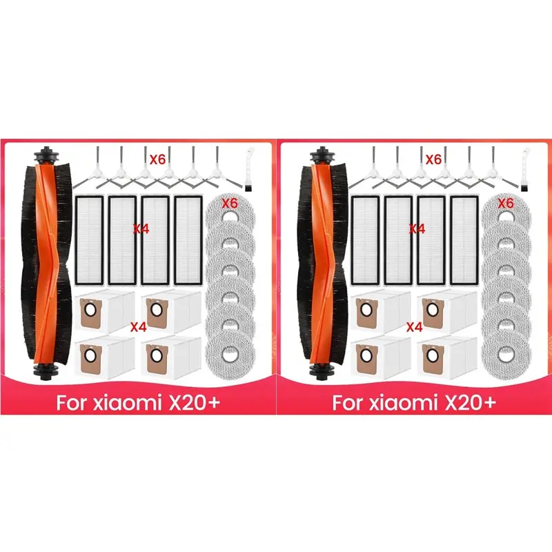 AS60-2 Set Accessory Set For X20+ Vacuum Cleaner, Accessories For X20 Plus Robot Vacuum Cleaner