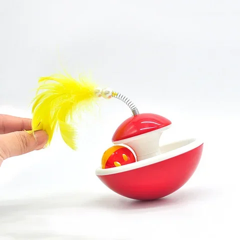 

Cat Toys Interactive Feather Ball Toy Tumbler Rolling Scratching Ball Pet Entertainment Toys Pet Products