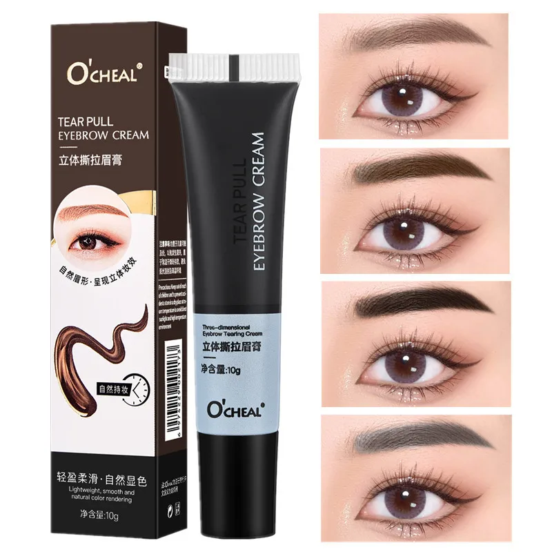 Tearing Eyebrow Gel Makeup Semi-Permanent Waterproof Long Lasting Tattoo Tint Sweatproof Peel Off Dye Eyebrow Cream Cosmetics