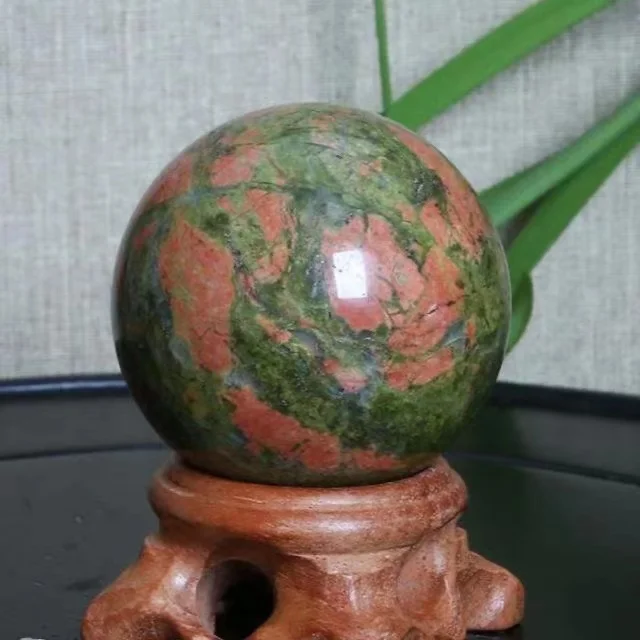 

Natural gemstone balls Polished Unakite Crystal sphere for home decoration