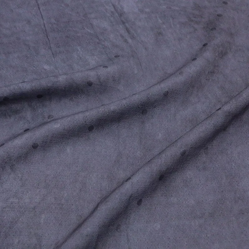 Traditional artist-dyed and stir-fried tussah silk polka dot jacquard fabric artistic style clothing designer's