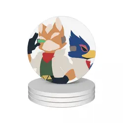 Fox McCloud and Falco Lombardi Ceramic Coasters (Set of 4) animal cute kitchen plate Coasters