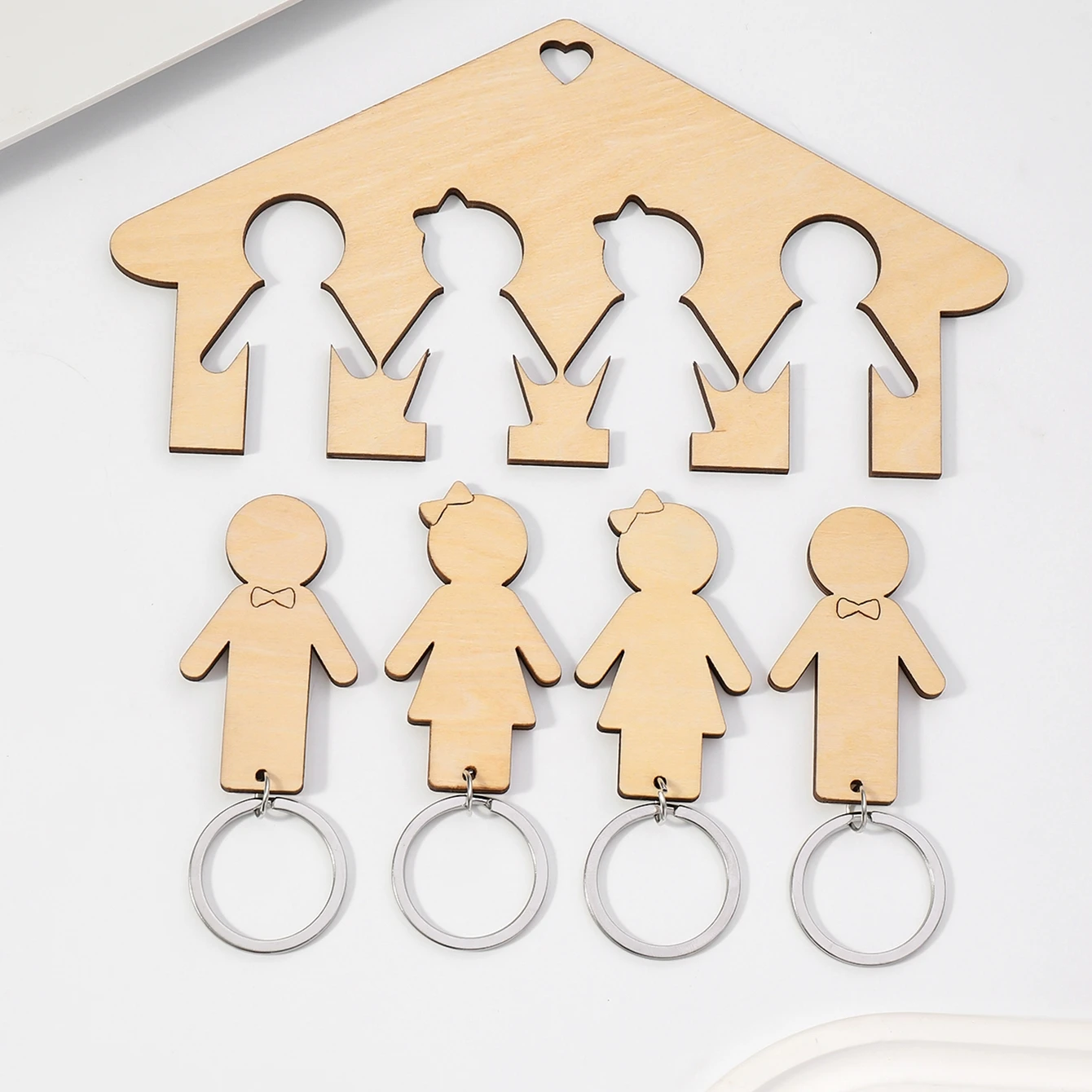 2Pc/3pcs/4pcs/set creative home decoration keychains, home keychains, couple keychains, wall hanging accessories 