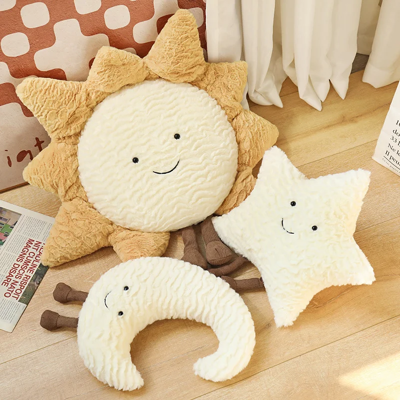 

Sun, Moon, Stars Pillow Cartoon Cute Starry Night Theme Decorative Pillow for Home Sofa and Bed